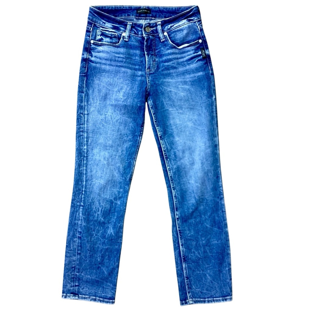 SILVER Suki Straight Crop 28x27 Jeans Stretchy